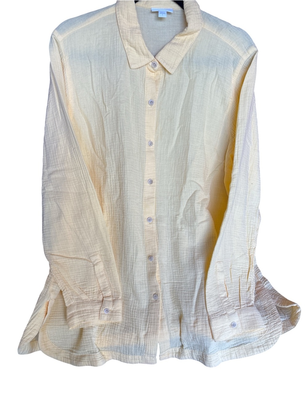 J. Jill Soft Cream Button-Down Gauze Blouse